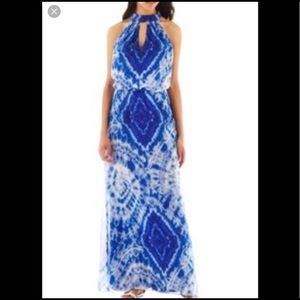 Bisou Bisou blue tie dye print dress OWO, size 6